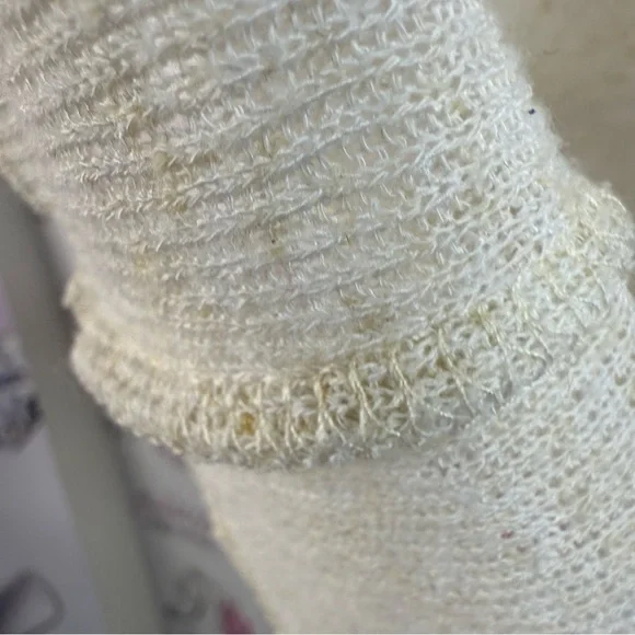 Zara T-shirt buttons knit cream white top shirt Beige Short Sleeve Top - Picture 8 of 11